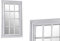 Utilissimi Espejo de plástico de pared con forma de ventana Shabby Chic m 44 x 2,5 x 74 cm