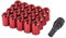 XRMXF 20 Stück Kegel 60° Schmal Sechskantschlüssel Stahl Lug Nuts M12 x 1,5 Radmuttern (Rot)