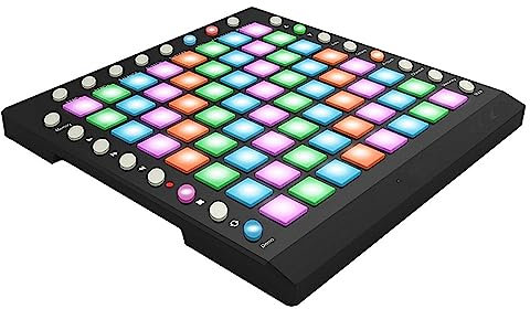 LBMED 64 RGB Beat Pads, USB Music Production Controller with 24 Assignable Buttons, 1 Audio Output and 1 MIDI Output, Fully Compatible Arranger Software, Plug and Play, for Band Singer