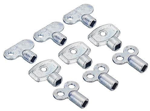 PATIKIL Radiator Valve Keys Set, 9 Pack Zinc Alloy Square Socket Vent Air Valve Key Wrench Plumbing Bleeder Tool for Radiator Heater Faucet, Silver