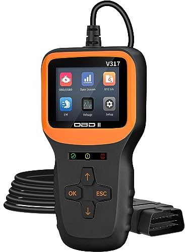 BGFOX V317 OBD2 Diagnosegerät, Auto OBD2 Scanner Codeleser Motorfehlercode-Lesegerät, OBDII/EOBD Diagnosegerät für alle OBDII Protokoll Autos, Farb-LCD-Bildschirm