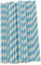 Tiuimk Lot de 25 Pailles en Papier Rayé DIY Bleu Clair/Bleu/Blanc Biodégradable Fournitures de Fête