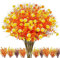 9 Bündel Herbstblumen Künstlich, Kunstblumen Balkon Wetterfest Herbst Kunstblumen wie echt, Künstliche Blumen Herbst Balkonpflanzen Herbststrauß Herbstdeko Für Drinnen Draußen Garten Gelb Orange
