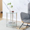 Pantanal Glass Round Sofa Table Side Table with Storage Shelf, Living Room 2 Tiers Small Coffee End Table for Corner Bedroom Little Nightstand Beside Table Home Office Reception (Clear, Round)