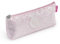 Back2Fun - Astuccio triangolare brillante, Un compartimento, Dimensioni 200 x 80 x 35 mm, Astuccio con glitter, Tiretto in metallo, Chiusura con cerniera, Cartoleria carina, Rosa