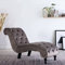 BaraSh Chaiselongue Grau Samt Creme Samt Ottomane Sofa Recamiere Chaiselongue