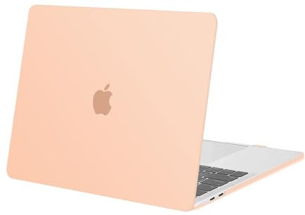 MOSISO Kompatibel mit MacBook Pro 13 Zoll Hülle 2026 2025-2016 M2 M1 A2338 A2289 A2251 A2159 A1989 A1706 A1708 mit/ohne Touch Bar, Kunststoff Hartschale für MacBook Pro 13 Hülle, Pastell Orange