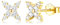 MASOP Ohrstecker Kreuz Zirkonia Kleeblatt Ohrringe Stecker Gold Silber 925 Vergoldet Cross mit AAA Zirkonia 9mm Damen Herren Mädchen