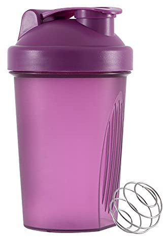 Generisch Shaker per proteine da 400 ml, shaker con colino e scala, viola