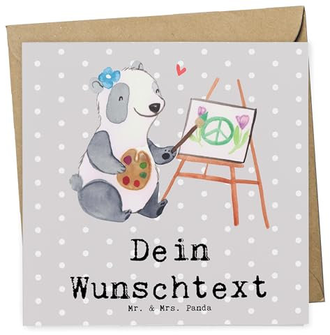 Mr. & Mrs. Panda Personalisierte Deluxe Karte Gestalterinnen für visuelles Marketing Herz - Personalisierte Geschenke, Grußkarte selber drucken,