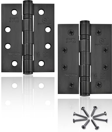 2 Stück Scharnier Schwarz 100x76 mm 304 Edelstahl Scharnier Kugellager Türschaniere Holztür Außen Schwerlastscharnier