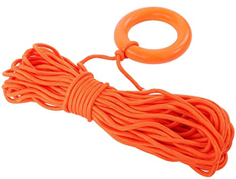 Fafeims Lifesaving Rope 30m with Floating Life Buoy for Swimming Pools, Beaches & Yachts - Emergency Rescue Rope with Handle Ring for Water Safety