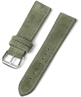 ROWCES Weiches Wildleder-Uhrenarmband, 18mm, 20mm, 22mm, 24mm, Schnellverschluss-Uhrenarmband, Grün, 20mm