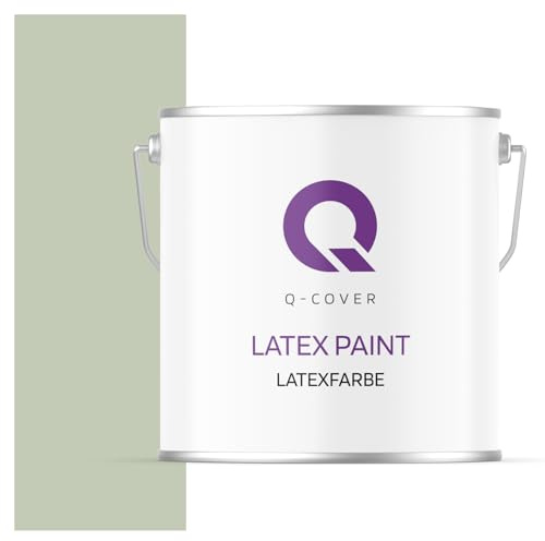 Q-COVER Latexfarbe 5L Hellgrün – Matte Innenfarbe für Wand & Decke, Klasse 3, Hohe Deckkraft, Scheuerfest