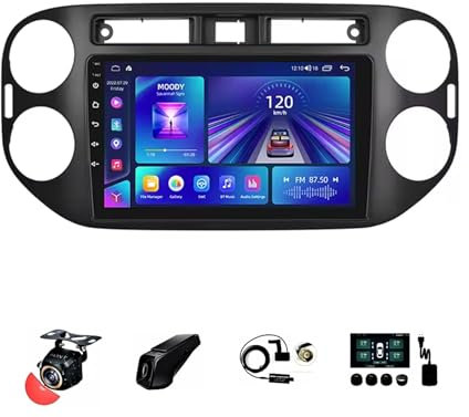 BOJONTN 9 Pollici 2 DIN Android 13 Auto Stereo Radio per Volkswagen Tiguan 2014-2016 con Car Play Senza Fili GPS Telecamera Posteriore Comandi al Volante Bluetooth(T5[6+128G])