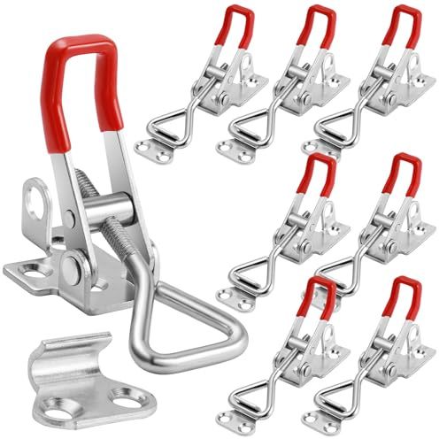 8 Pcs Toggle Clamp, Toggle Latch, 304 Stainless Steel Toggle Clamps | Adjustable Toggle Clamp, Quick Release Latch Clamps 100kg/220lbs, Sturdy Draw Latch for Tool Boxes, Cases, Trunk