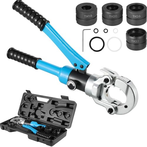 Pressatrice Multistrato,Crimpatrice Multistrato,Pinza Crimpatrice Idraulica con Testa Rotante a 360°,Tubo Composito Press pinza per tubo plastica e alluminio,Pinza per Serra Multistrato TH16-20-26-32