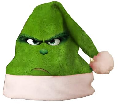 LILIHOT Lustig Weihnachtsmütze 2024 Unisex Nikolausmütze Erwachsene Kinder Familie Weihnachten Weihnachtsfeier Santa Mütze Grün Plüsche Zipfelmütze Weihnachtsmann Mütze S-M,Green