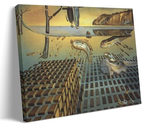 YiQuSoft Salvador Dalí Poster Der Zerfall der Beständigkeit der Erinnerung, Kunstdruck auf Leinwand, Wandmalerei, Kunstdekor, moderne Wohnkunstwerke, Geschenkidee, Rahmenstil, 20 x 30 cm
