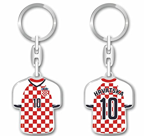 daged Kroatien Schlüsselanhänger Trikot Schlüsselring Harzbeschichtung 3D Effekt + Aufkleber praktische Funktionalität - TR