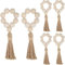 Serviettenringe Set von 6, Boho -Serviettenringe mit Holzperlen und Quastenseil für Boho -Tischdekor, Frühlingsbankett, Hochzeit, Weihnachtsfeier