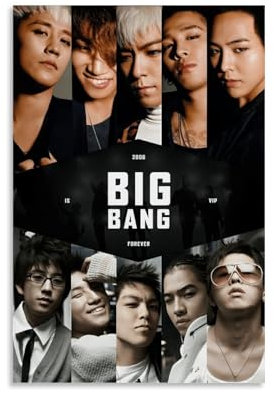 LRXDECOR Big Bang Poster, Trendy Kpop Star Canvas Poster Hit Ästhetische Wandkunst Druck für Moderne Home Schlafzimmer Dekor 20x30cm ohne Rahmen