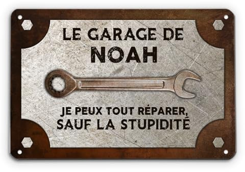 Cadeau Plus Plaque Métal Personnalisée Garage - Plaque garage papa, plaque metal vintage, Deco garage vintage, Cadre papa personnalisé, garage metal papy (Modèle #2)