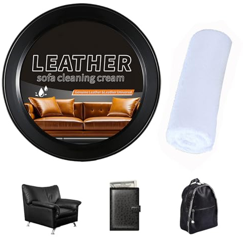Cutiolly Lederpflege Auto,Profi Auto Innenraum Reiniger Set,Sattelseife Lederpflege,Lederpflege Reinigungspaste,Cleaning Paste for Leather Care,Multifunktionaler Leder Reinigungs