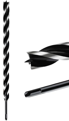 Extra Long 20mm x 460mm Auger Drill Bit SDS Plus, SDS Wood Auger Drill Bits | 20mm Dia. Timber Drill Bit 460 mm Long for Woodworking
