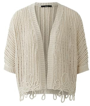Oui Damen Strickjacke oversized geschnitten Uni