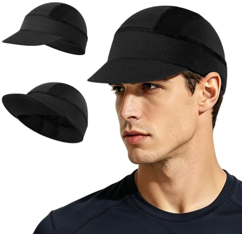 MELLIEX Casquette Cyclisme Été, Respirant Bonnets de Cyclisme sous Casque, Protection UV Casquette Vélo avec Pare-Soleil pour Femme Homme