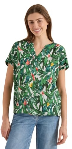 Cecil Damen Kurzarm Blusenshirt mit Split Neck