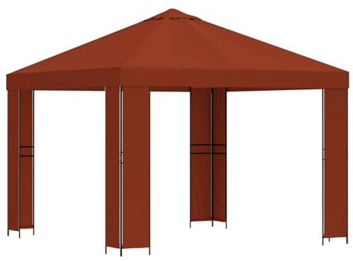 vidaXL Pavillon 3 x 3 m Terrakotta Polyester und Stahl 190