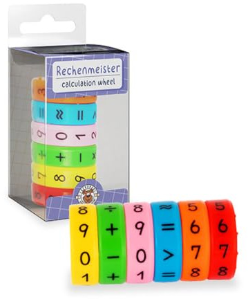 TRENDHAUS 968401 - Classroom Champions Rechenmeister, ca. Ø 3 x 6 cm, Mathe Fidget Spinner, magnetische Rechenrolle, Lernspielzeug