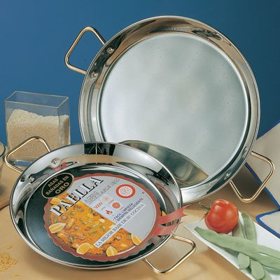 La Ideal - Paellera Valenciana Acero Inoxidable - Tamaño : 80 Cm