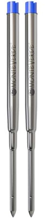 Monteverde Gelmine ohne Kappe feine Spitze für Sheaffer-Kugelschreiber, Blau, 2 Stück