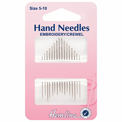 Hemline Hand Sewing Needles - Embroidery/Crewel size 5-10