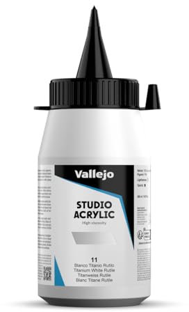 Vallejo - Colores acrílicos vallejo studio 500ml, color blanco de titanio
