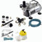 AT-Airbrush Kit complet Expert VIII.1, système complet pour aérographe, avec compresseur 4 bars et 20 l/min + 2 pistolets Airbrush à aiguilles/buses de 0,2 & 0,3 & 0,5 & 0,8 mm + triple répartiteur de pression atmosphérique + Clean Pot + 2 tuyaux + adaptateur