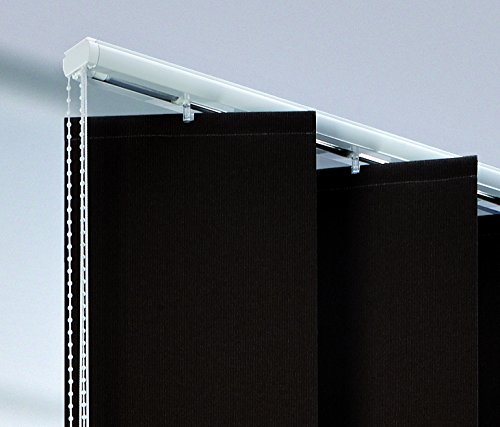 Liedeco Vertikalschiene, Lamellenschiene für 25 cm XXL-Lamellen | 200 cm | Silber - NUR SCHIENE - OHNE LAMELLEN