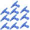sourcing map 10 Piece Plastic Aquarium Fish Tank 2 Way Air Pump Control Valves, Blue