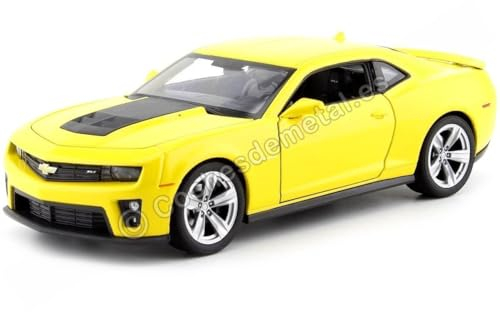 Chevrolet Camaro ZL1, gelb/matt-schwarz, 2012, Modellauto, Fertigmodell, Welly 1:24