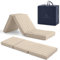 ErossConfort Klappmatratzen, 120 x 195 cm, HD-Schaum + 2 cm viskoelastisch, Bodenmatratze für Kinderspiele, Gäste, Camping, Klappmatratze, sehr vielseitig, Höhe 12 cm, Beige. Mit Tasche und Kissen.
