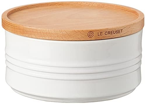 Le Creuset of America Kanister mit Holzdeckel, 12,7 cm 23 oz weiß