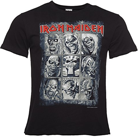Mens Black Iron Maiden Nine Eddies T Shirt from Amplified
