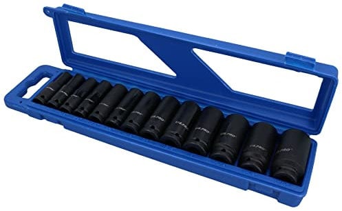 1/2 Drive AF Imperial SAE Double Deep Impact Sockets 7/16-1-1/4 13pc Set
