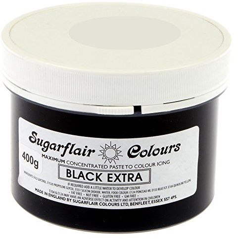 Sugarflair Spectral Paste Food Colouring - Black Extra 400g Bulk Pack