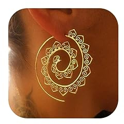 Jovono Ohrringe im Bohemian-Sil, überspitzte Spiralen-Ohrringe für Frauen und Mädchen (Gold)