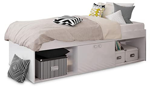 White, Low Sleeper Kids Cabin Storage 2 Niche Single 3ft Bed