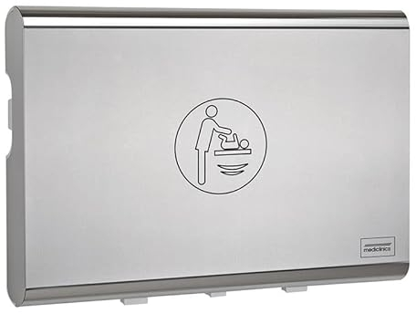 Mediclinics Wickeltisch CP0016HCS horizontal Biocote®-Schutz Kunststoff Edelstahl Frontplatte